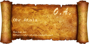 Ohr Atala névjegykártya